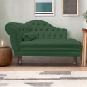 Ver imagem 2 de Recamier Sofá Direito Larissa 120cm Sala Veludo Verde - Incasa Decor