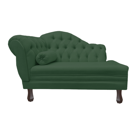 Recamier Sofá Direito Larissa 120cm Sala Veludo Verde - Incasa Decor