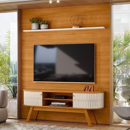 Home Piso-teto Laguna Cinamomo/off White para Tv até 75” - Madetec - 2