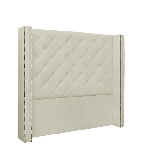 Cabeceira Vicenza Para Cama Box King 195 cm Corino Bege - D’Rossi