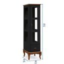 Ver imagem 4 de Cristaleira 1 Porta e Laterais em Vidro 2 Prateleiras 60111 Linz Móveis - Preto/Imbuia Glazer