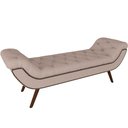 Ver imagem 1 de Puff Recamier Decorativo com Tachas 195 cm Santorini P05 Linho Bege Escuro - Lyam Decor