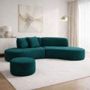 Ver imagem 1 de Sofá e Puff Orgânico Virginia 300cm Sala Suede:Verde