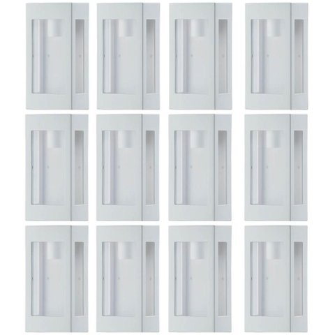 Conjunto 12 Luminárias Arandelas de Parede Branco Bivolt E27 Lente Transparente Prime Dital