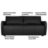 Sofá Decorativo Sala de Estar Lily 2 Lugares 180cm Couro Preto - Gran Belo - 3