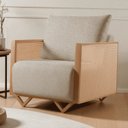Ver imagem 1 de Poltrona para Sala de Estar Madeira Maciça Palha Rattan Arthur