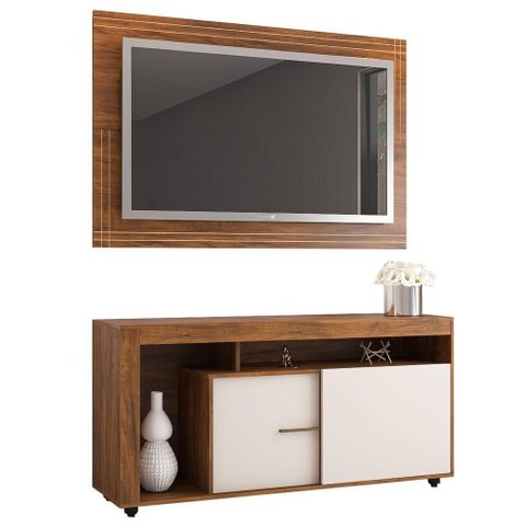 Rack com Painel para TV Lugano 55" MDP MDF
