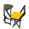 Conjunto Bistrô Dobrável Redondo Estofado Preto Amarelo - 2