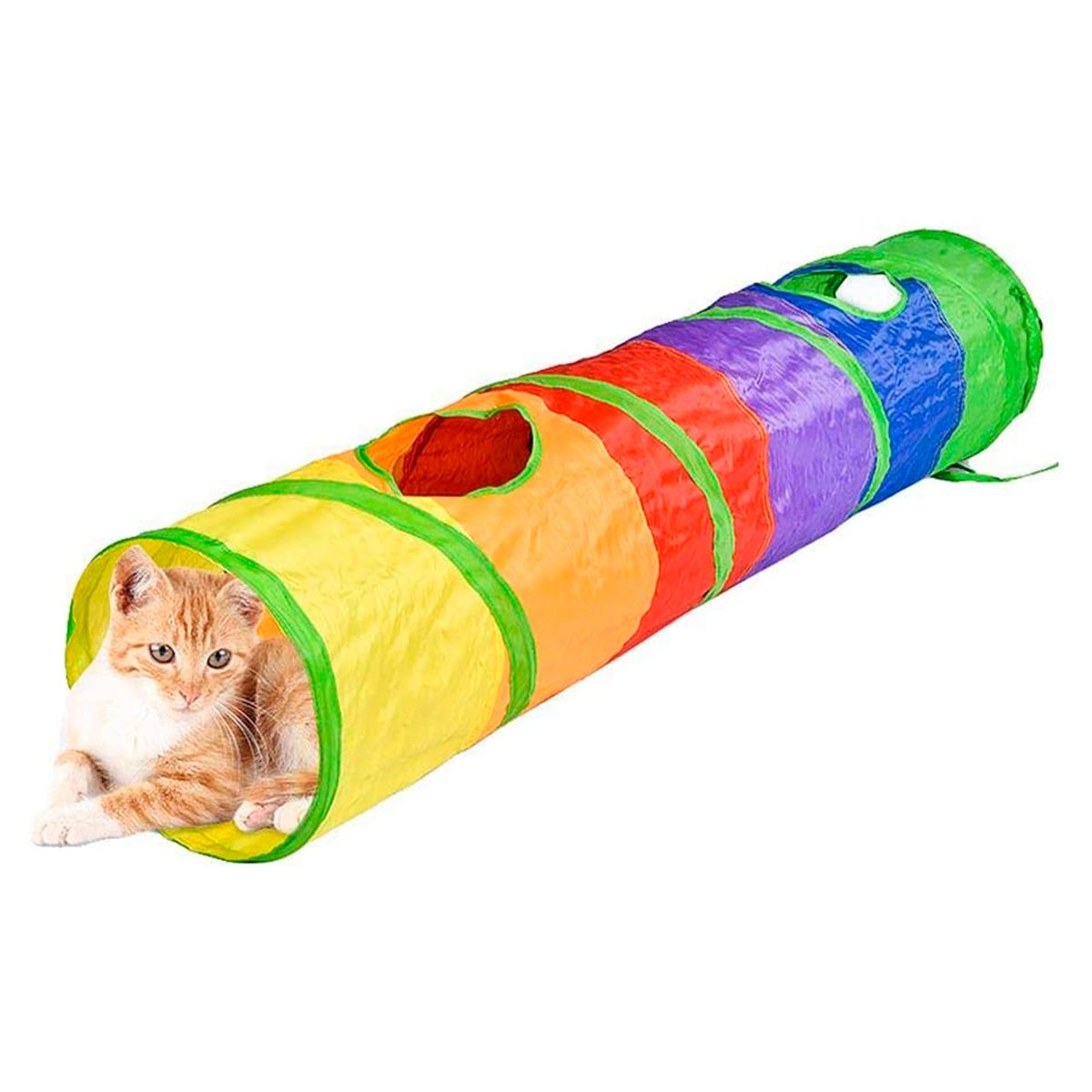 Túnel Pet Para Gato Diversão Labirinto Interativo Cachorro Cão Brinquedo Pet Colorido 125cm x25 - 3