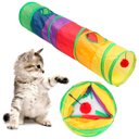 Ver imagem 1 de Túnel Pet Para Gato Diversão Labirinto Interativo Cachorro Cão Brinquedo Pet Colorido 125cm x25