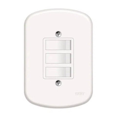 Interruptor 3 Paralelos com Placa Blanc Fame