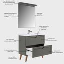 Ver imagem 2 de Gabinete para Banheiro com Cuba e Espelho com LED 80cm Retro MDF Verde Milano - On Móveis