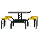 Ver imagem 4 de Mesa para Refeitório Escamoteável 04 Lugares Mdp Branco de 25 Mm - Assento Amarelo - 50403