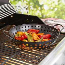 Grelha Redonda Perfurada Antiaderente Wok Legumes e Churrasco - 2