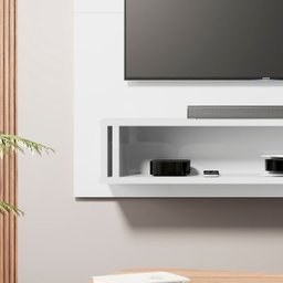 Painel Europa Tv 32 Polegadas Pequeno Quarto Suspenso Sala Rack Cor Branco - 3