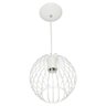 Lustre Pendente Esfera Bola Branco 18x19 cm Sala Quarto - 1