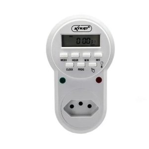 Timer Digital Bivolt - Liga/desliga Automático - 8 Eventos/dia - Tomada Br