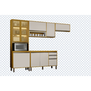Ver imagem 1 de Cozinha Eduarda 4 Peças Portas Reflecta com LED - CHF Móveis:Cinamomo/Off White
