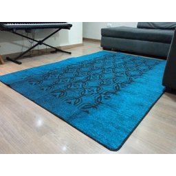 Tapete Sala Quarto, 1,50x2,00 Carpete Azul Petróleo - 1