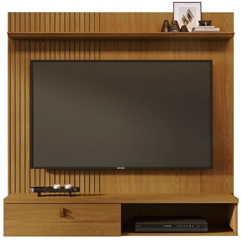 Painel Suspenso para TV 55" 1 Porta Basculante Isis Cumaru