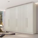 Ver imagem 1 de Guarda-roupa Oxford 6 Portas 6 Gavetas com Ripado 100% Mdf Off White - Mademarques