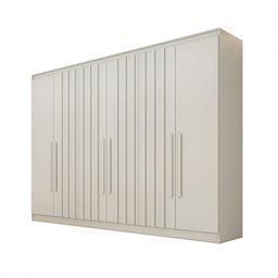 Guarda-roupa Oxford 6 Portas 6 Gavetas com Ripado 100% Mdf Off White - Mademarques - 2