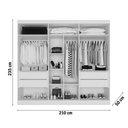 Ver imagem 4 de Guarda-roupa Oxford 6 Portas 6 Gavetas com Ripado 100% Mdf Off White - Mademarques