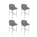 Ver imagem 1 de Kit 4 Banquetas Alta Bancada Base Ferro Champanhe Jbv Móveis: Cinza
