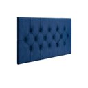 Ver imagem 1 de Cabeceira Painel Cama Box Solteiro 90 Cm Capitonê Suspensa - Azul Suede