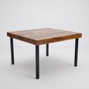 Ver imagem 3 de Mesa de Alumínio 80x80 cm com Tampo Ripado de Madeira Pintura Eletrostática Preta