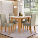 Ver imagem 5 de Sala de Jantar Kate 120x90 Tampo com Vidro 4 Cadeiras Josi Poliman Móveis