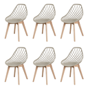 Ver imagem 1 de Kit 6 Cadeiras Kaila Wood Fendi em Polipropileno para Sala de Jantar e Cozinha