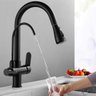 Torneira Cozinha Gourmet Preta Extensível Bica Dupla Filtro - 2