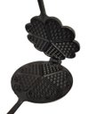 Ver imagem 2 de Forma Waffle Ferro Fundido Cabo Madeira Fogão a Lenha 16cm
