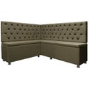 Ver imagem 1 de Kit Canto Alemão 4 Lugares com Baú e Capitonê Veludo Marrom 1,25x1,60m Sofa Store