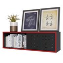 Ver imagem 4 de Conjunto Gamer Pixel Armário Alto e Baixo, 2 Nichos Suspenso e Mesa para Computador Preto/Vermelho -
