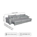 Ver imagem 2 de Sofá Magnífico Retrátil e Reclinável 8 Lugares 3,20m com Almofadas Soltas Linho Premium | de Casa Dé