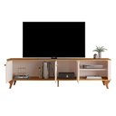 Ver imagem 2 de Rack Bancada para TV Bancada Arumã 1.8 até 75 Polegadas 180,5cm MDF com Prateleira Off White