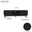 Ver imagem 6 de Rack Ripado Retrô para TV até 65 Polegadas Fox 180 cm Yescasa Preto