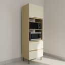 Ver imagem 1 de Torre Quente 70cm para Forno e Micro-Ondas com 2 Portas Basculantes e 1 Gaveta TM1240 Nanda Bege/Nature/Arenas