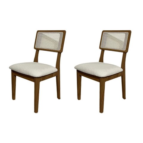 Kit 2 Cadeiras Fixas de Jantar com Telinha