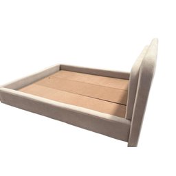 Cama Casal Paris Estofada Tamanho King Tecido Boucle Bege - 3