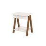 Mesa de Cabeceira 1 Gaveta Integra Finger Amadeirado/off White - 1