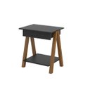 Ver imagem 1 de Mesa de Cabeceira 1 Gaveta Integra Finger Amadeirado/preto