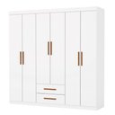 Ver imagem 3 de Guarda-roupa Solteiro Regalle 6 Portas 2 Gavetas Branco - Pnr Móveis