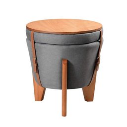 Kit 2 Puffs Decorativo Baú Flex Tampo para Mesa Centro Linho - 2