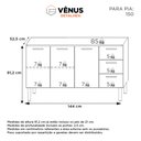 Ver imagem 4 de Gabinete de Cozinha para Pia 150 em Aço Vênus 3 Gavetas Branco - Cozimax