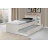 Cama Solteiro Bibox Baú 2 Gavetas Off White Castanho 0,88 com Auxiliar Novais Gabrielli - 1