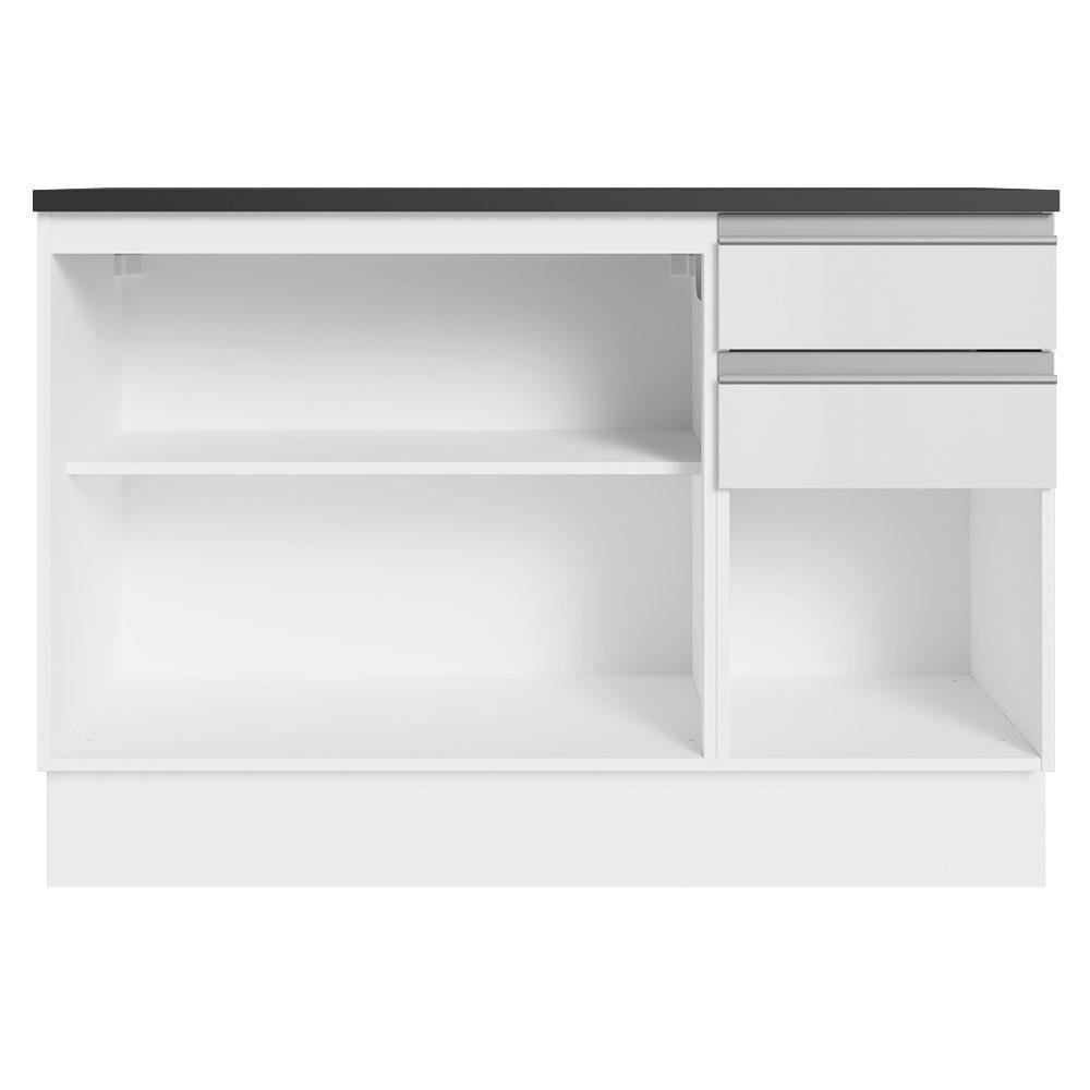 Balcão de Pia Cozinha 100% MDF 120 cm 3 Portas e 2 Gavetas Branco Acordes Madesa - 7