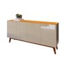 Buffet Aparador Ares 4 Portas Off-White com Nature - 1